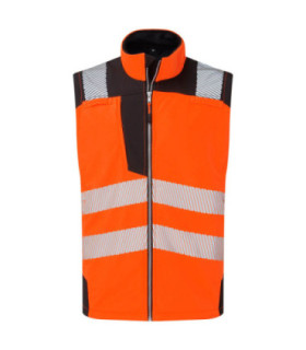 Chaleco de trabalho de gola alta e tecido hidrofóbico com fitas refletoras PORTWEST PW325