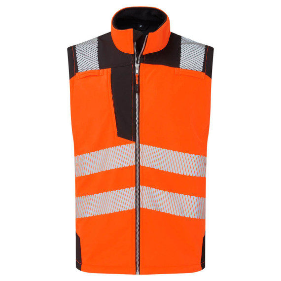 Gilet da lavoro con collo alto e tessuto idrorepellente, nastri riflettenti PORTWEST PW325