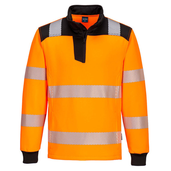 Felpa ad alta visibilità PW3 con maniche elastiche unisex con zip PORTWEST PW326