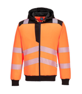 Sudadera dinámica bicolor + flúor con capucha  cinta reflectante HiVisTex Pro PORTWEST PW327