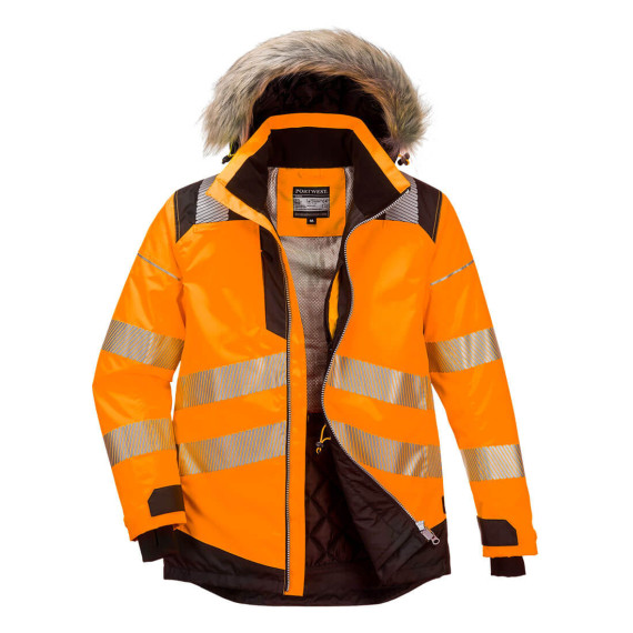 Parka para inverno de A.V capuz removível e forro acolchoado tecido 300D PORTWEST PW369
