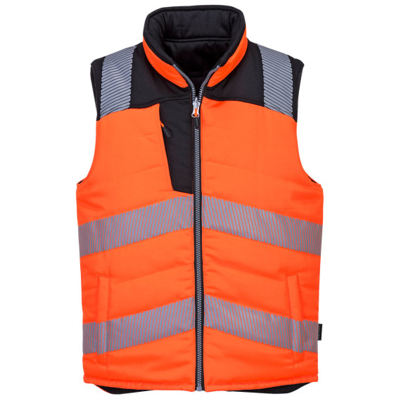 Chaleco de chaleur réversible haute visibilité en polycoton rembourré épais PORTWEST PW374
