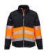 High visibility bicolor softshell jacket class 1 with 3 layers and reflective strips PORTWEST PW375