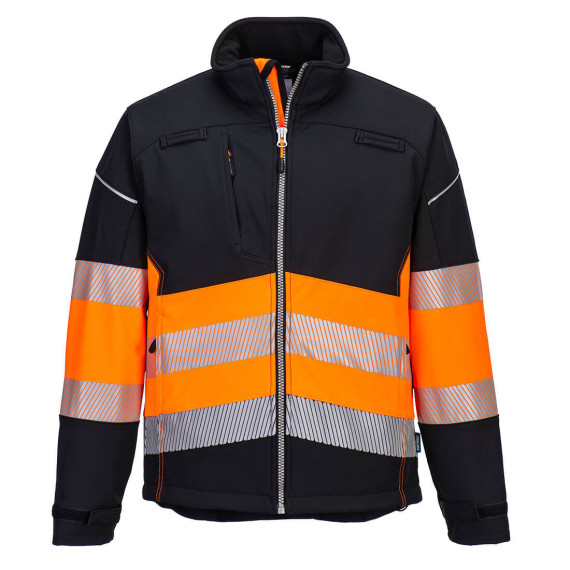 Giacca Softshell bicolore ad alta visibilità classe 1 con 3 strati e nastri riflettenti PORTWEST PW375
