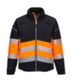 Jaqueta Softshell bicolor de alta visibilidade classe 1 com 3 camadas e fitas refletoras PORTWEST PW375