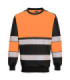 Sudadera flúor bicolor de A.V Classe 1 de tecido de malha e fitas refletoras PORTWEST PW376