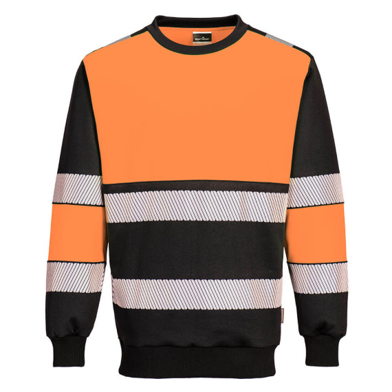 Sweatshirt fluo bicolore de A.V Classe 1 en tissu tricoté et bandes réfléchissantes PORTWEST PW376