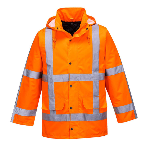 Hochsichtbare RWS Traffic Jacke orange, abnehmbares Futter PORTWEST R460