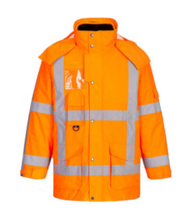 Parka RWS Traffic 3 en 1 naranja flúor imagen corporativa, tejido antigua PORTWEST R461