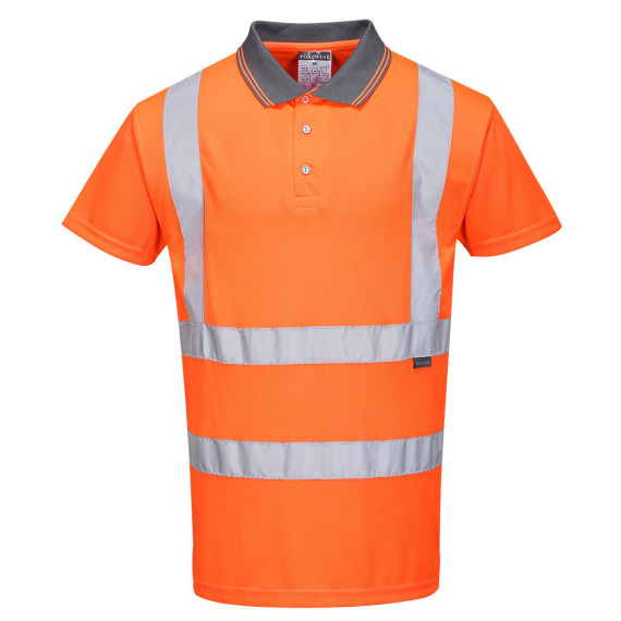 Polo em tecido de alta visibilidade Micro Mesh Bird Eye com fitas refletoras PORTWEST RT22