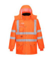 Parka 7 en 1 Traffic, RIS cuello con forro de polar, entornos de riesgo naranja flúor PORTWEST RT27
