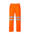 Pantalón de alta visibilidad ligero protección impermeable naranja flúor doble banda PORTWEST RT61