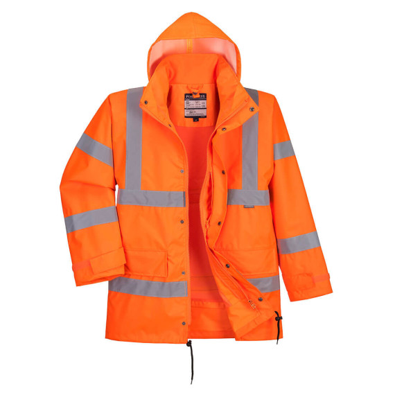 Traffic HiVis waterproof and breathable jacket 300D interactive polar insulation orange PORTWEST RT63