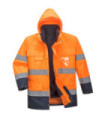 Jaqueta impermeável Lite 3 em 1 da A.V bicolor tecido Oxford 150D aba anti-chuva PORTWEST S162