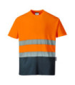 Camiseta bicolor a contraste Cotton Comfort de tejido de punto de 2 bandas PORTWEST S173