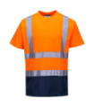 Camiseta bicolor transpirable tejido de punto con cintas reflectantes PORTWEST S378