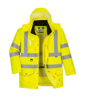 Parka Traffic 7 em 1, de alta visibilidade multibolsos acesso para impressão corporativa PORTWEST S427