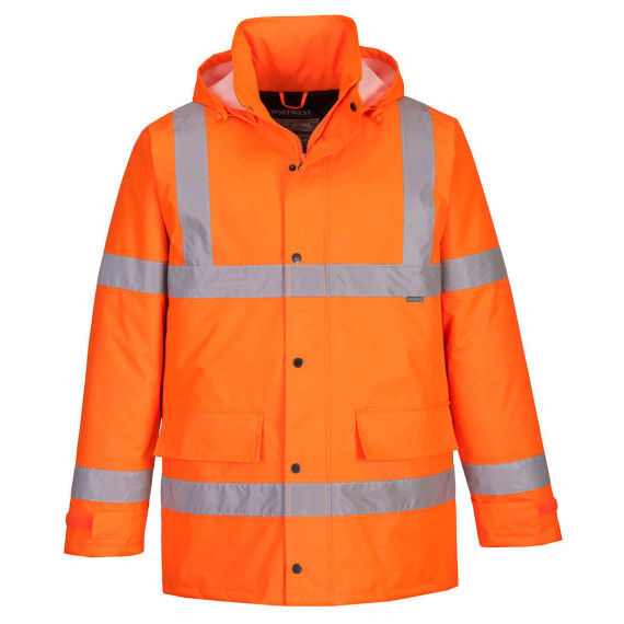 High visibility Traffic parka in robust and functional fluorescent colors PORTWEST S460