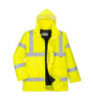 Parka de trabalho amarelo flúor tecido anti-absorvente respirável, com fitas refletoras PORTWEST S461