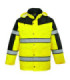 Jaqueta bicolor Classic impermeável com capuz removível e fitas refletoras PORTWEST S462