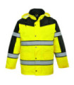 Jaqueta bicolor Classic impermeável com capuz removível e fitas refletoras PORTWEST S462