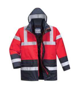 Parka Contrast Traffic bicolor Acabamento do tecido resistente à água, tecido classificado UPS PORTWEST S466