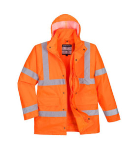 Parka 4 em 1 Traffic de alta visibilidade flúor com colete de calor interior interativo PORTWEST S468
