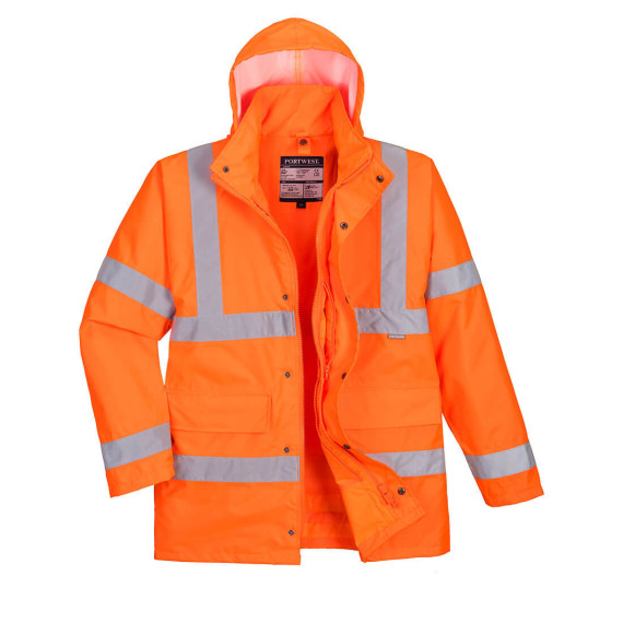 Parka 4 em 1 Traffic de alta visibilidade flúor com colete de calor interior interativo PORTWEST S468