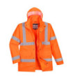 4 in 1 Traffic high visibility fluorescent parka with interactive thermal inner vest PORTWEST S468