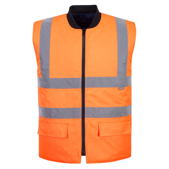 Gilet termico fluo arancione/giallo reversibile 300D Industria PORTWEST S469