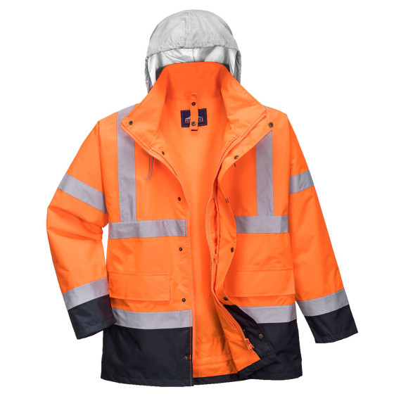 Veste multi-usage 4 en 1 haute visibilité Contrast Traffic Capucha argent réfléchissant PORTWEST S471