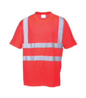 High visibility Hi-Vis sports shirt made of breathable fabric with reflective strips PORTWEST S478