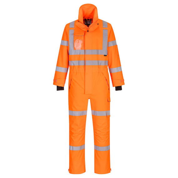 Buzo Extremo cor laranja com fitas refletivas, impermeável e respirável PORTWEST S593