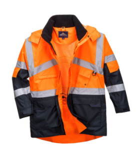 Parka bicolor impermeável respirável de alta visibilidade flúor PORTWEST S760