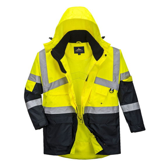 Parka bicolor impermeável respirável de alta visibilidade flúor PORTWEST S760