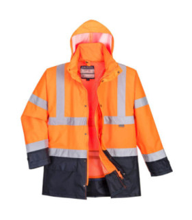 Parka 5 em 1 Executive de alta visibilidade em 342 proteção contra o frio e a água com fitas refletoras PORTWEST S768
