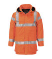 Leichte, lang geschnittene Hochsichtbarkeitsjacke, feuerfest und antistatisch Bizflame Rain PORTWEST S774
