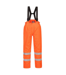 Hose mit Latz aus hochsichtbarem, feuerfestem und antistatischem Bizflame Rain, mit Futter PORTWEST S781