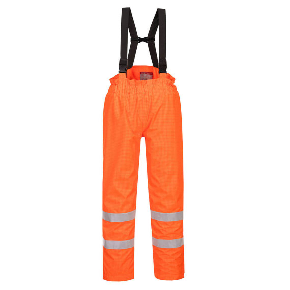 Pantalão com suspensório de alta visibilidade, ignífugo e antistático Bizflame Rain, com forro PORTWEST S781