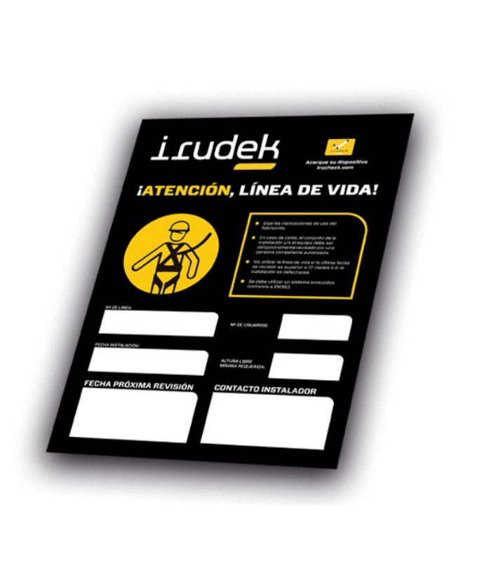 Plaque d'information IRUCHECK de l'IRUDEK 15x21 cm en aluminium 0,10 kg