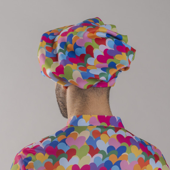 Cappello grande cuoco cuore unisex, tessuto
