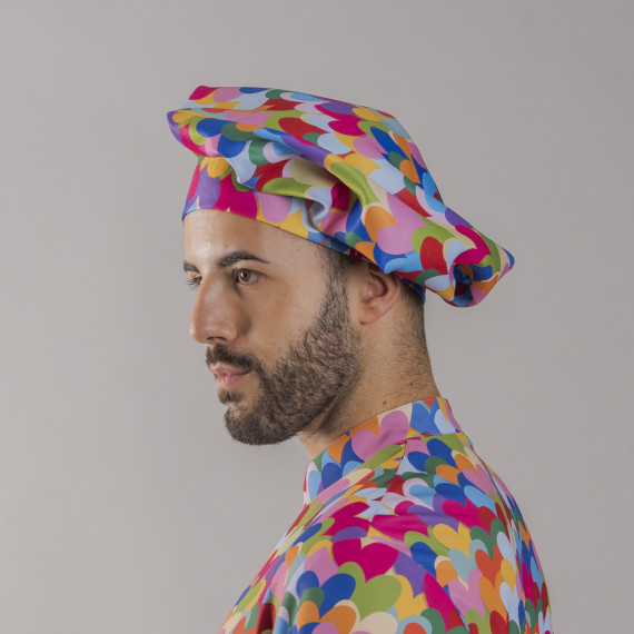 Cappello grande cuoco cuore unisex, tessuto