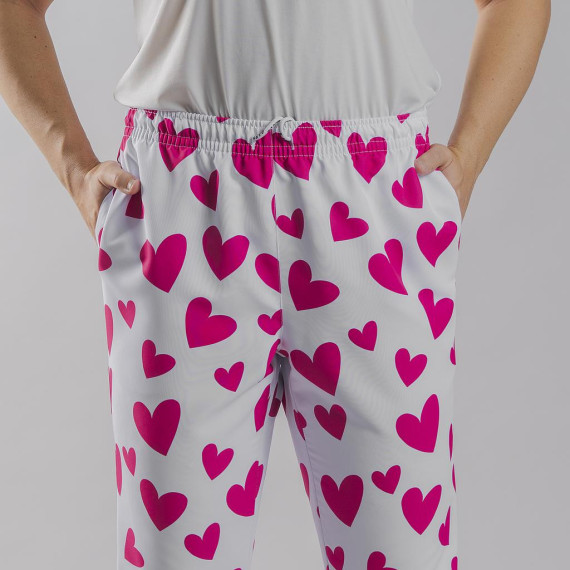 Pantaloni unisex con cordino AGATHA stampati Cuore Rosa e Messicano AGATHA UNIFORMI GARY'S 700053