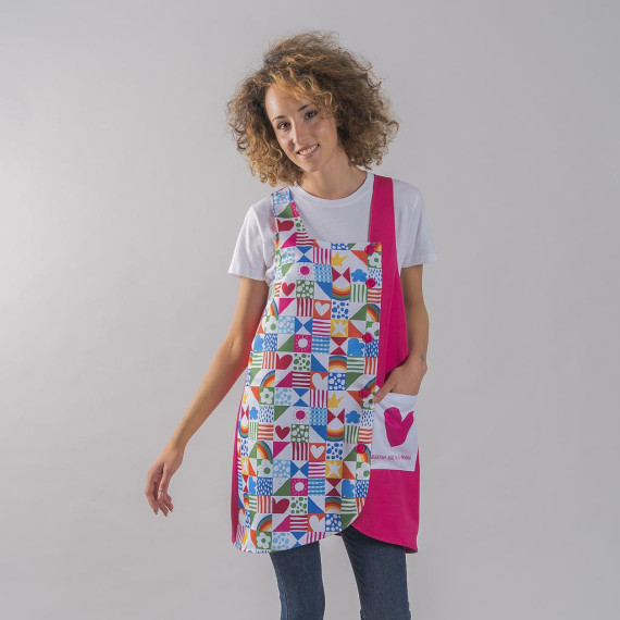 Blusa da donna stagioni Agatha Ruiz de la Prada con cuori in tessuto twill UNIFORMI GARY'S 600053