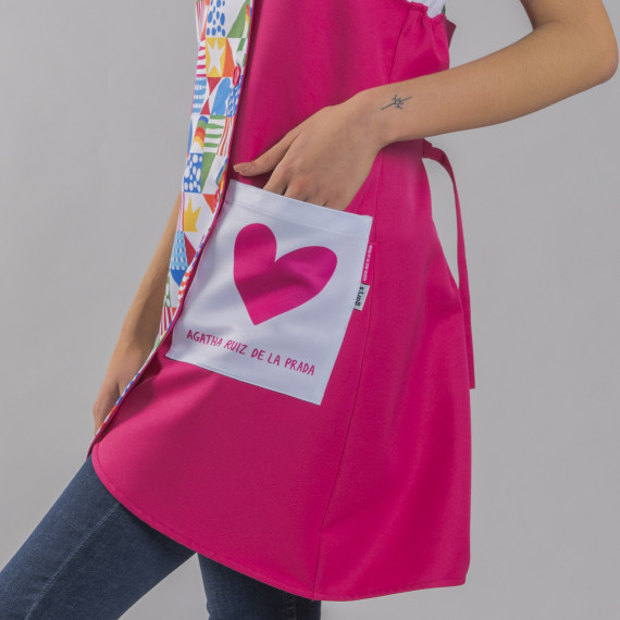 Blusa de mujer estaciones Agatha Ruiz de la Prada con corazones en tejido sarga UNIFORMES GARY'S 600053