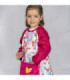 Babi with central pocket embroidered in flat fuchsia fabric Agatha UNIFORMS GARY'S 300018