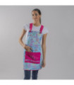 Casulla pinceladas de Agatha Ruíz de la Prada fucsia y azul con bolsillo, en tejido sarga UNIFORMES GARY'S 200041
