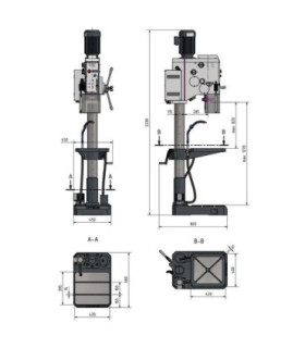 Perceuse à colonne avec variateur de vitesse DH 32 GSV OPTIMUM