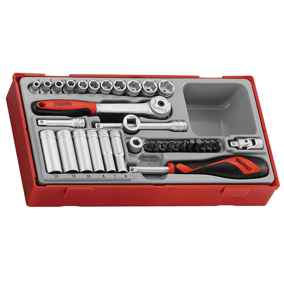 Jeu de clés à douille de 1/4" à 6 points TT1, 35 pièces TENGTOOLS