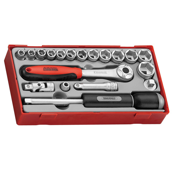 3/8" Socket Wrench Set 6 Points TT3819 19 Pieces TENGTOOLS